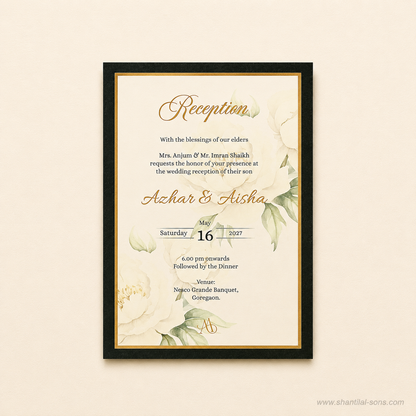 Luxury Olive Green Floral Gate Fold Invitation | SS-2001