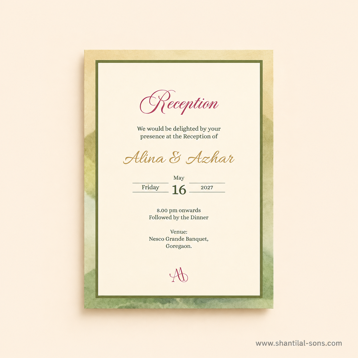 Luxury Floral Hindu Wedding Invitation |SS-2003