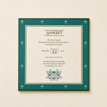 Floral Square Wedding Invitation Folder |SS-2013