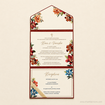 Luxury Lotus Gate Fold Wedding Invitation| SS- 2004