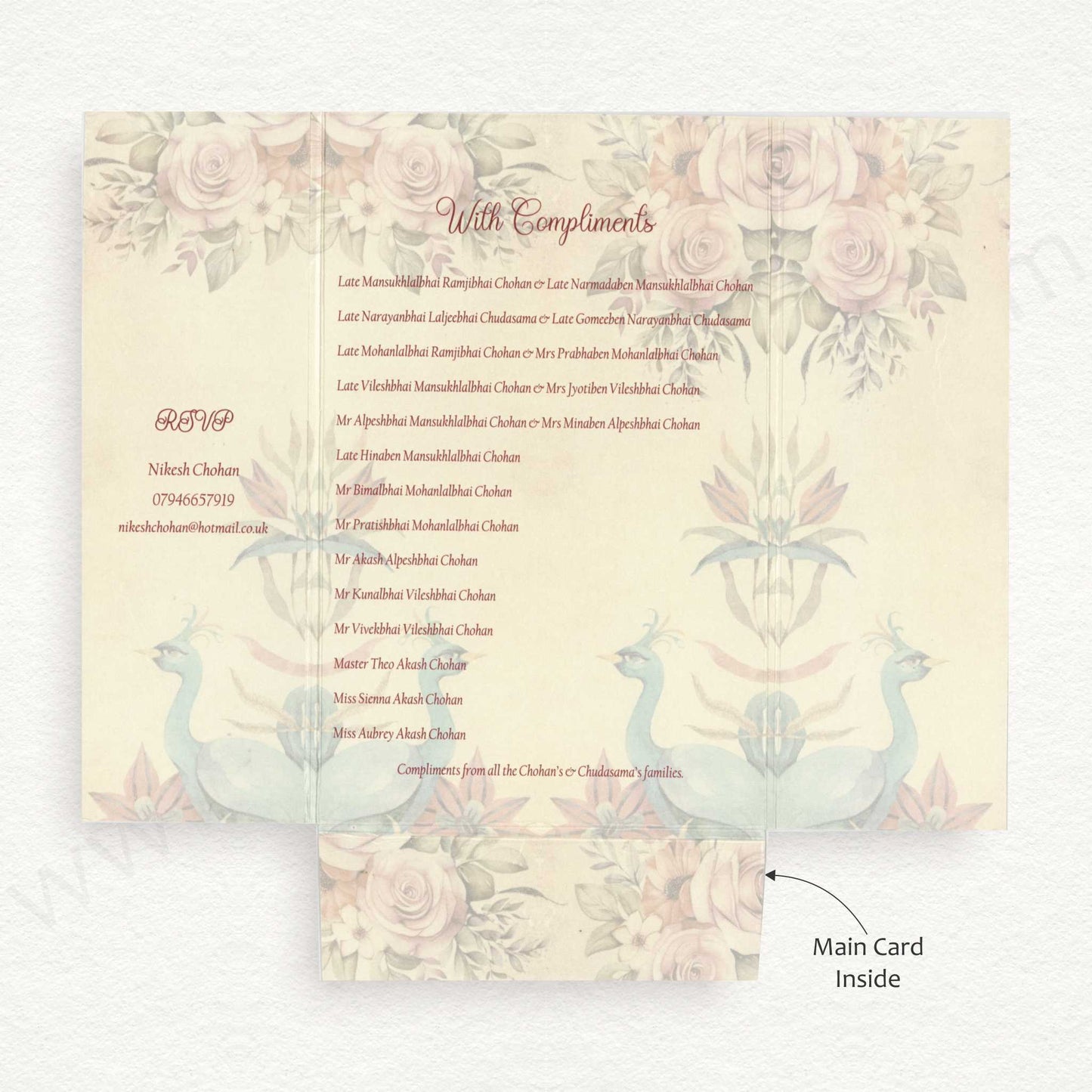 Designer Floral Wedding Invitation Card | SS -80154