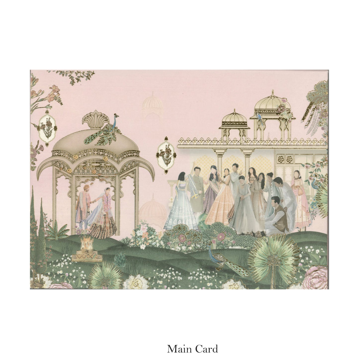 Designer Theme Based Wedding Card with Beautiful Caricature | SS - 5013 D