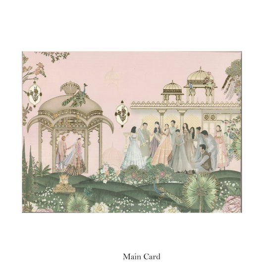 Designer Theme Based Wedding Card with Beautiful Caricature | SS - 5013 D
