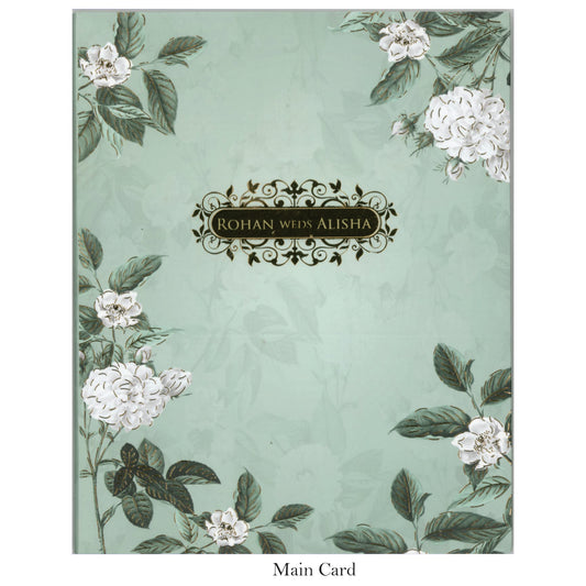 Beautiful Floral Wedding Card with Acrylic Name Plate | SS-2129