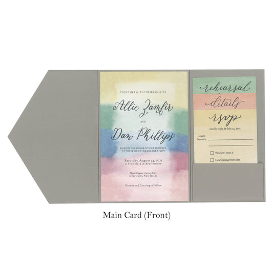 Classy Wedding Card with Pastel Print | SS - 9022