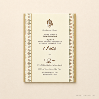 Luxury Traditional Wedding Invitation| SS -2015