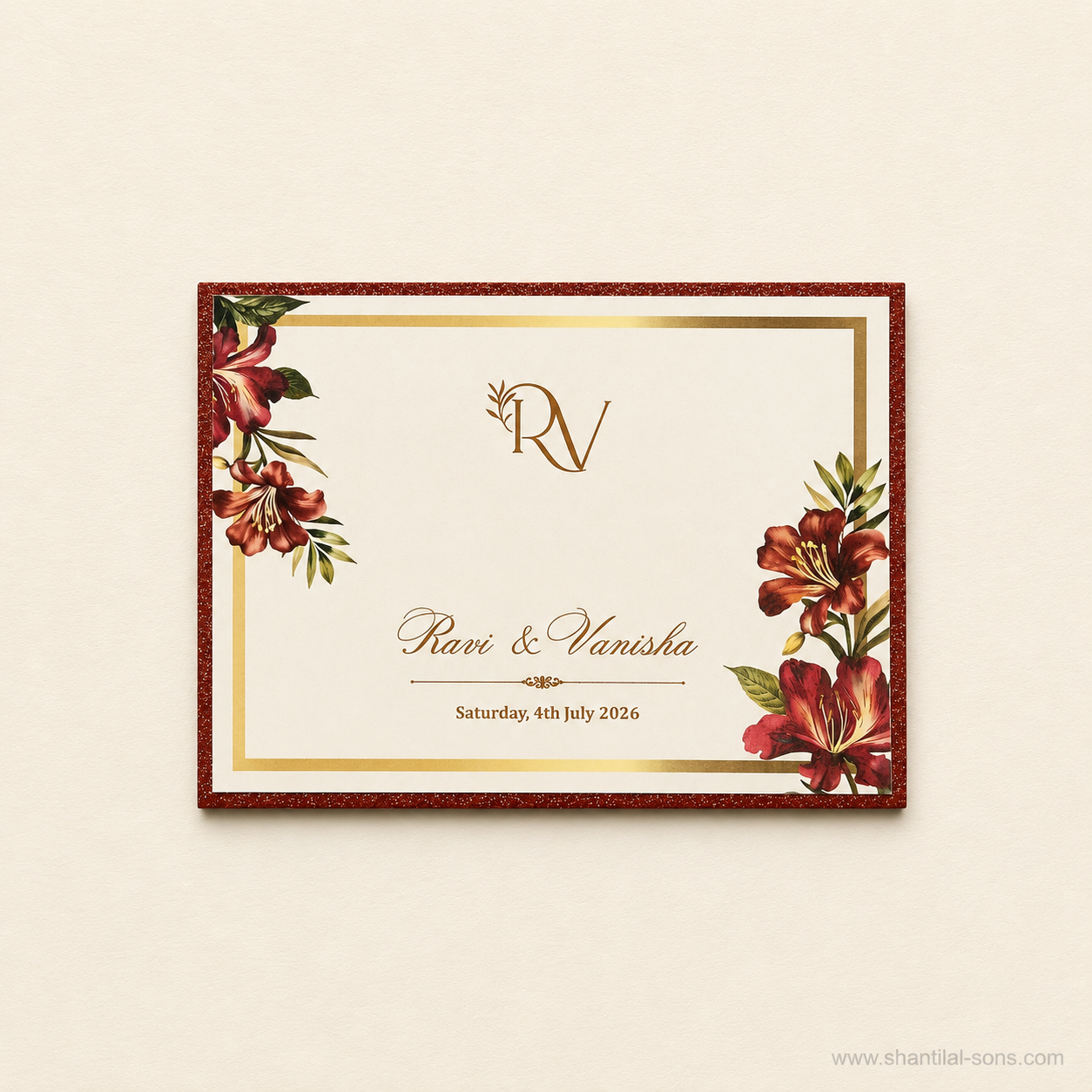 Luxury Lotus Gate Fold Wedding Invitation| SS- 2004