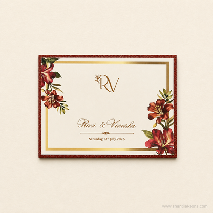 Luxury Lotus Gate Fold Wedding Invitation| SS- 2004