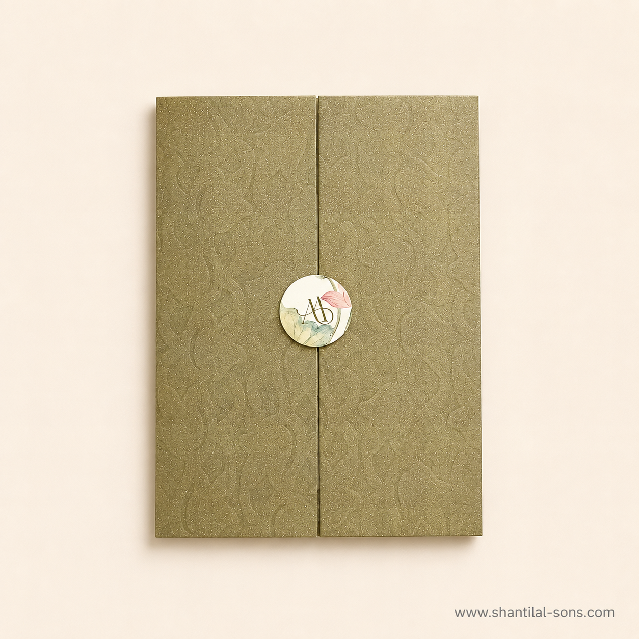 Watercolour Lotus Fold Wedding Invitation | SS- 2002