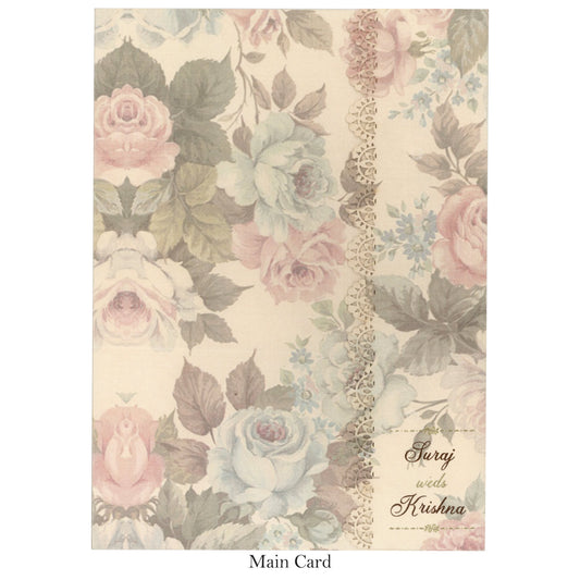 Floral Laser Cut Wedding Crad | SS - 9027