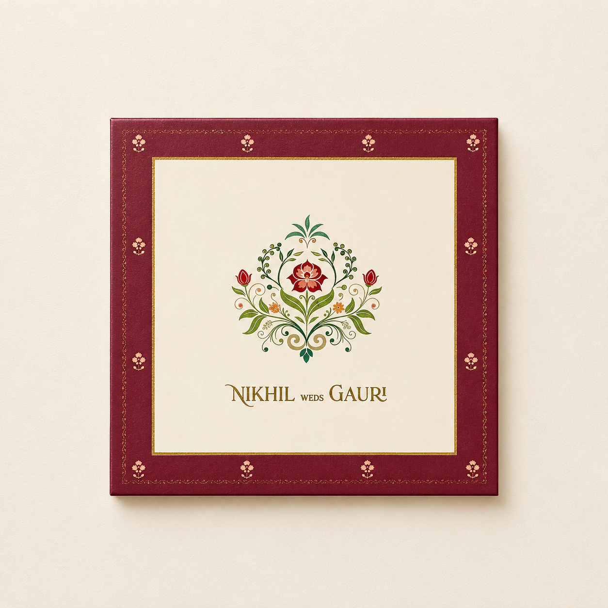 Floral Square Wedding Invitation Folder |SS-2013