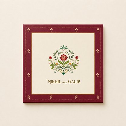 Floral Square Wedding Invitation Folder |SS-2013