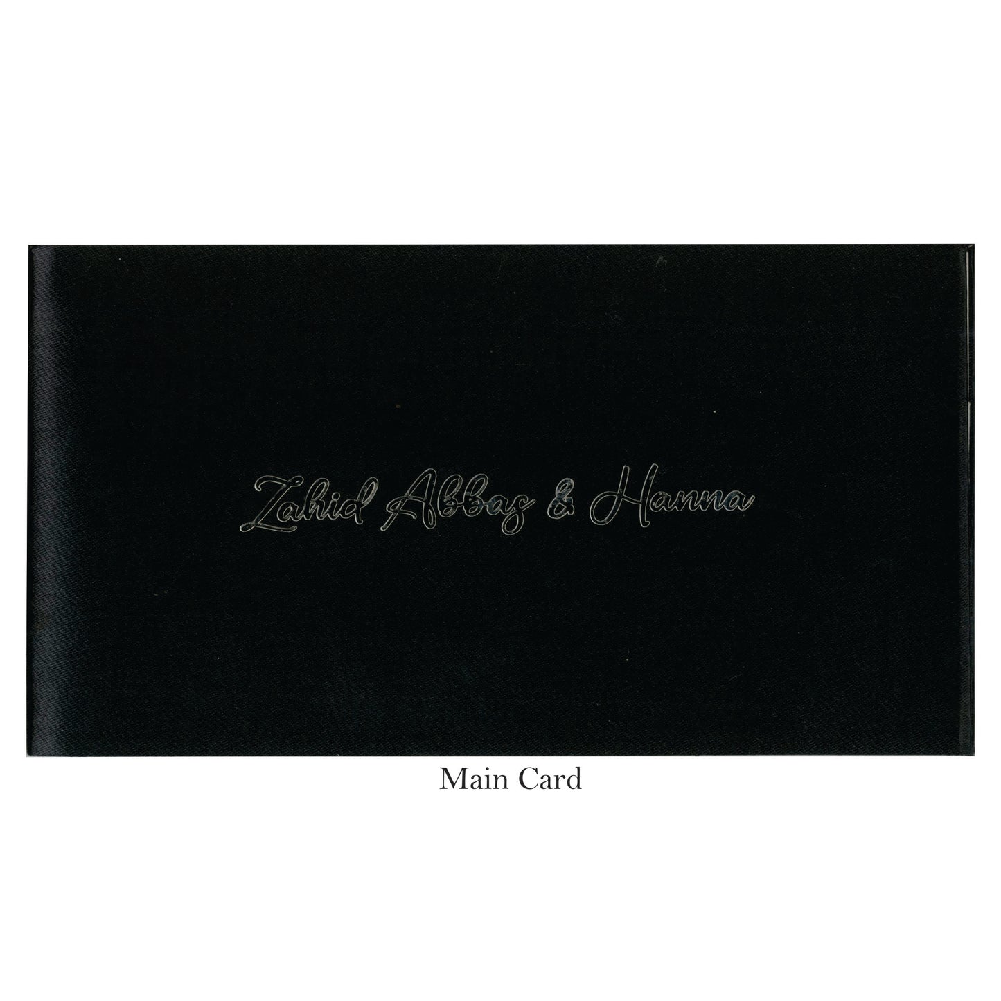 Elegant Raw Silk Card with Metal Name Embellishment | SS - 8034
