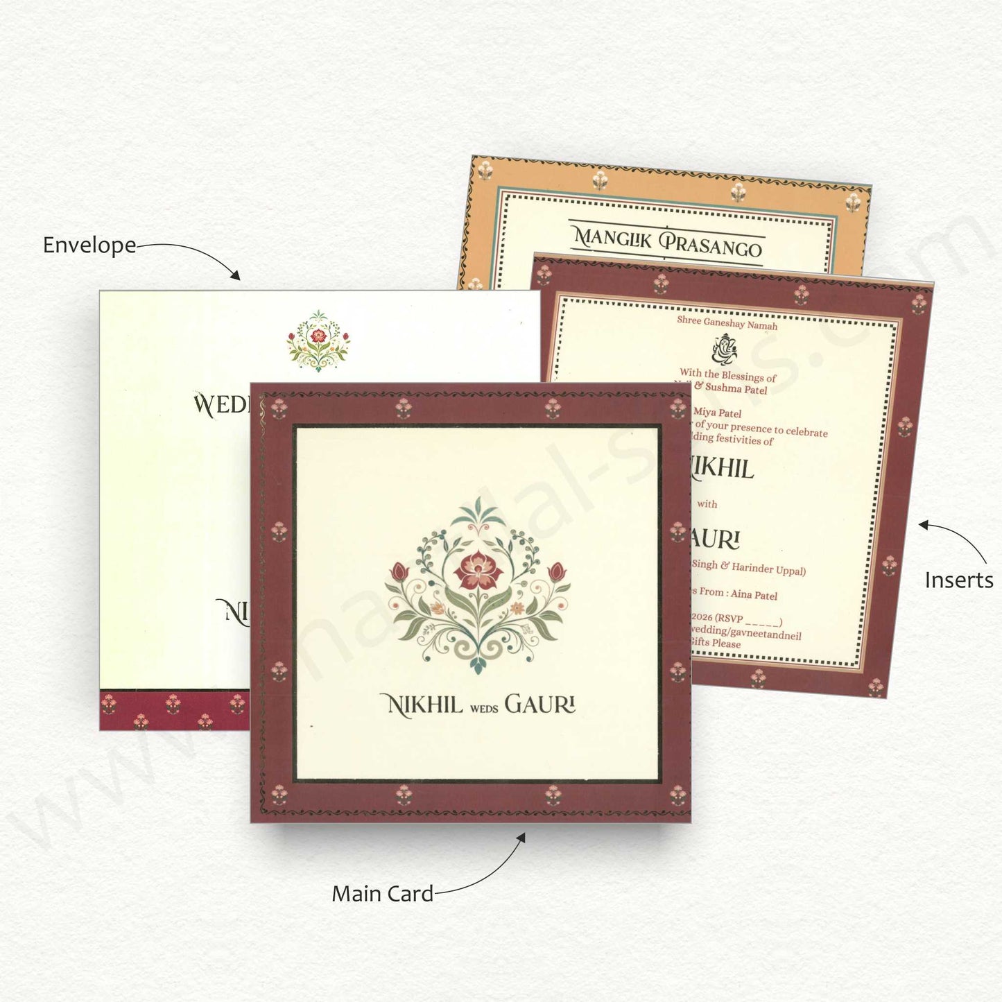 Elegant Floral Wedding Invitation CARD | SS-2013