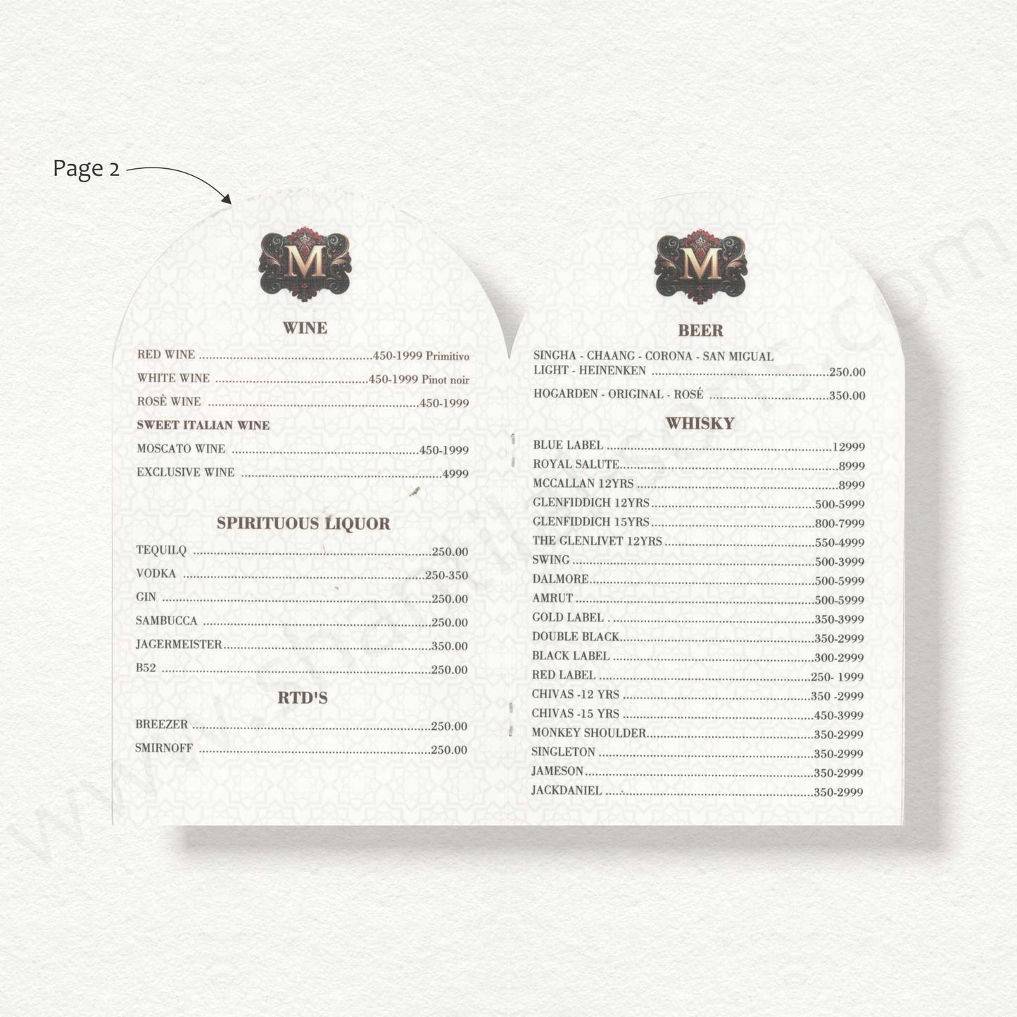 Designer Menu Card | SS A - 3
