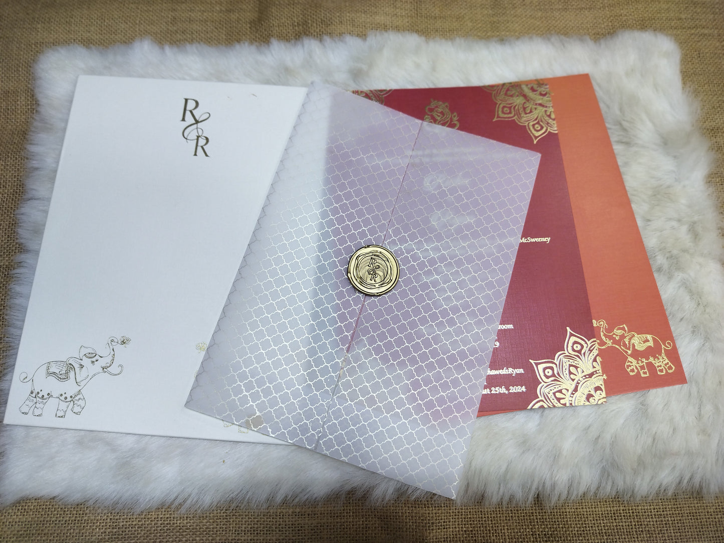 Classic Elegance: Wax-Sealed Wedding Cards | SS - 8007
