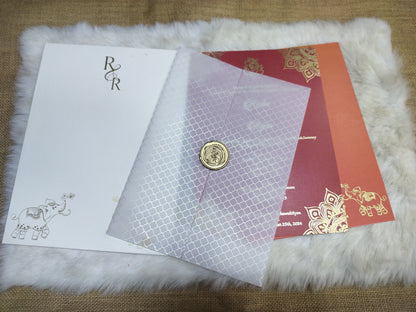 Classic Elegance: Wax-Sealed Wedding Cards | SS - 8007