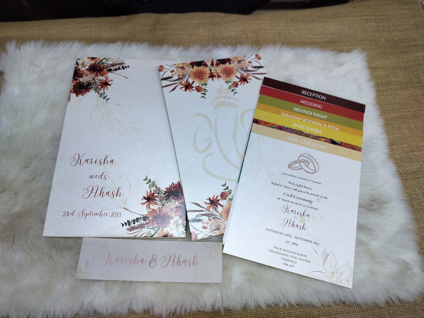 Elegant Fusion: Traditional and Simplistic Wedding Card | SS - 8024