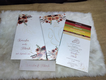 Elegant Fusion: Traditional and Simplistic Wedding Card | SS - 8024
