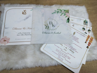 Royal Marble Elegance: Classy Card with Traditional Elements | SS - 8032