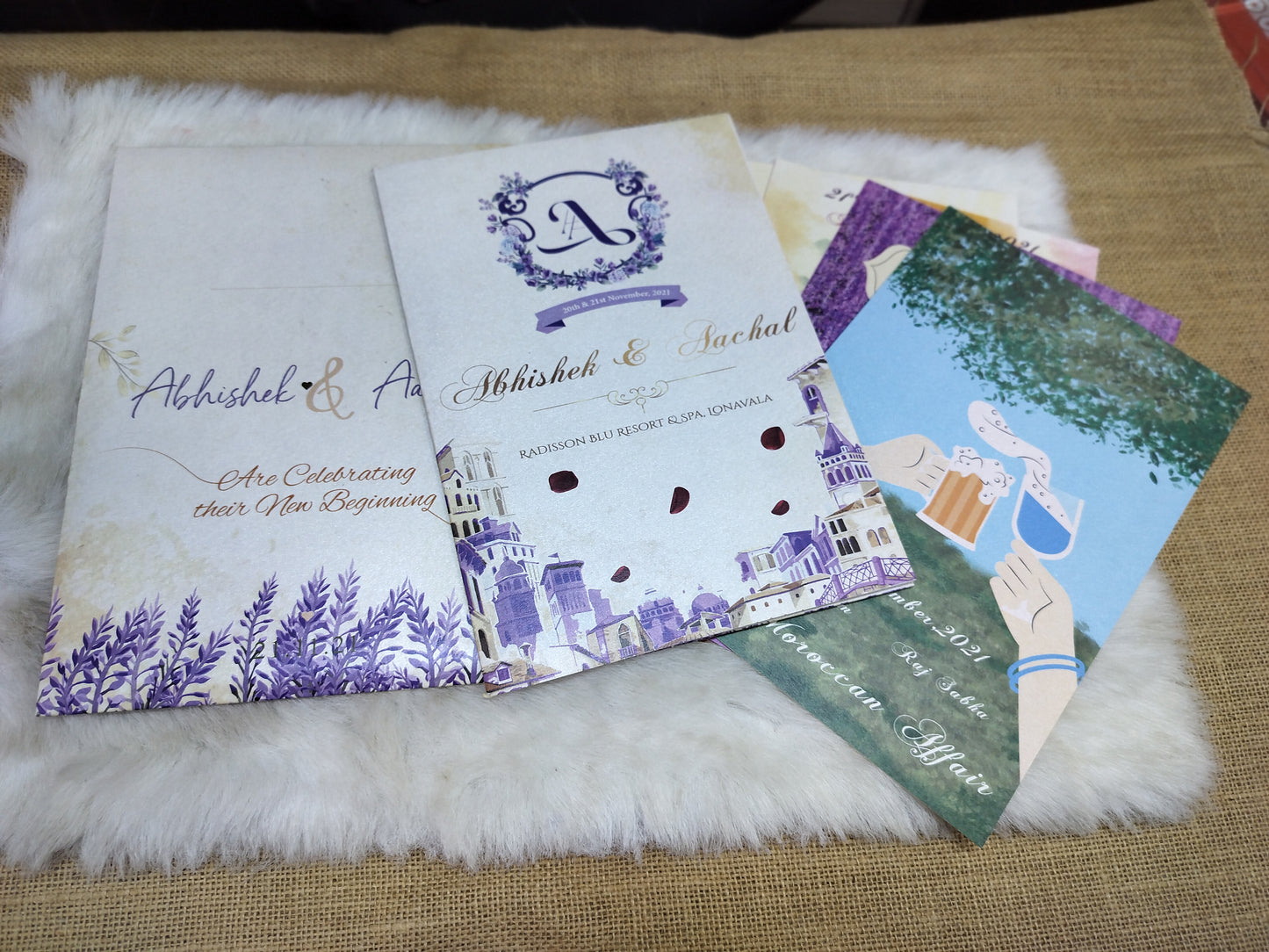 Designer Card: Inspired by Wedding Decor Theme and Bride-Groom Caricature | SS - 8033