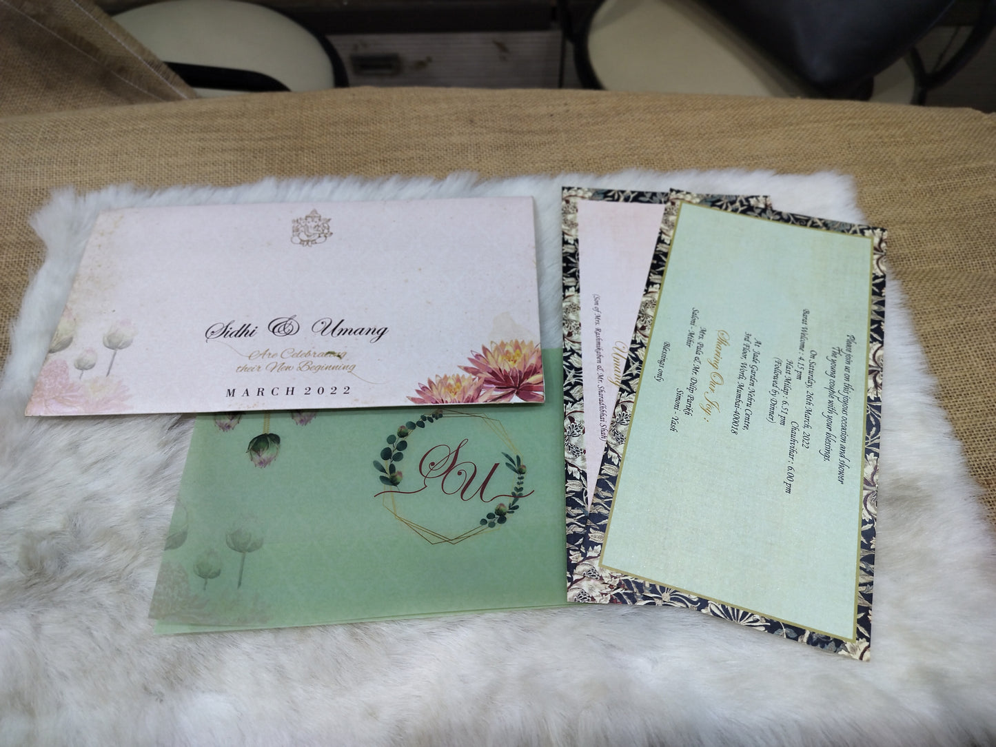Classy Pastel Wedding Card | SS - 9002