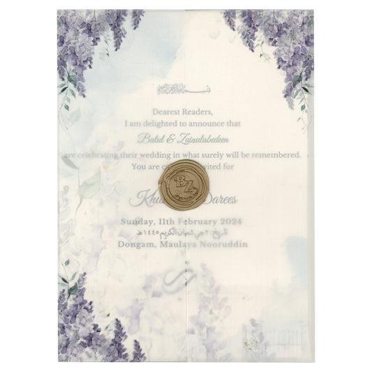 Vellum Card with Wax Seal and Floral Theme | SS - 5004