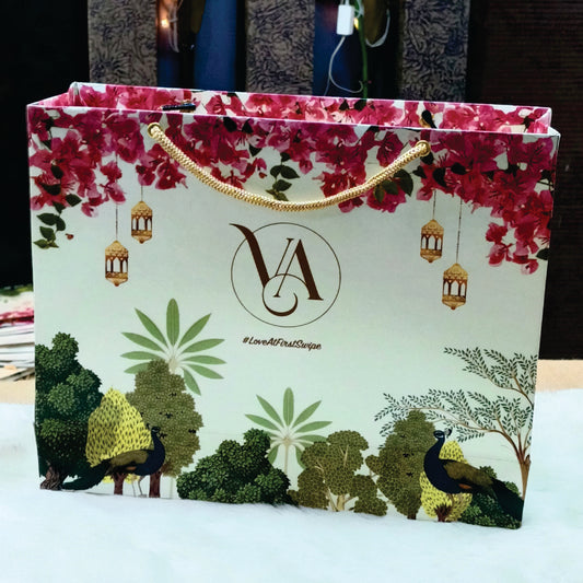 Pichwai Theme Wedding Paper Bag | SSP - 016