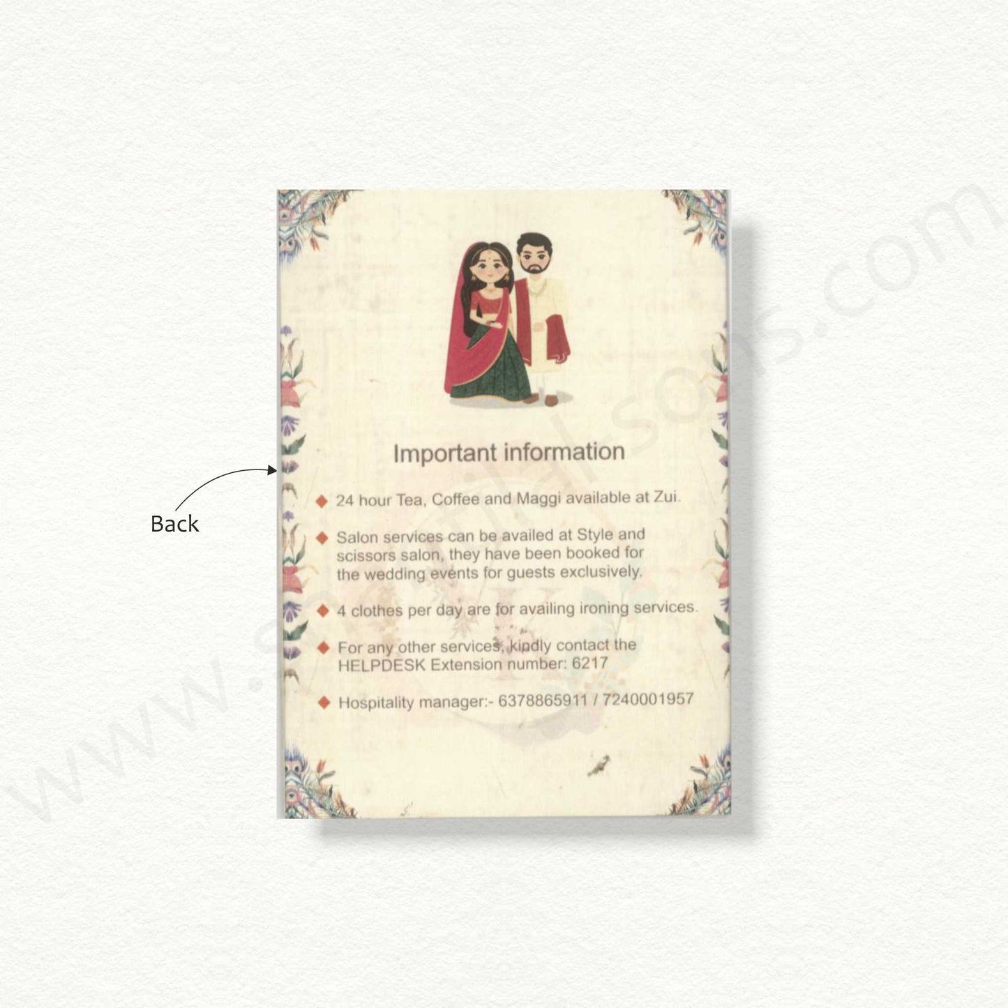 Designer Wedding Itenery | T - 23