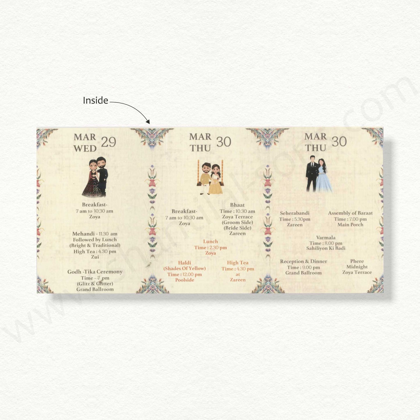 Designer Wedding Itenery | T - 23