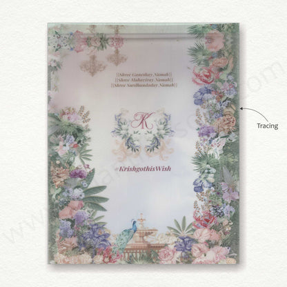 Designer Vellum Paper Wedding Card with Pichwai Theme | SS - 80159