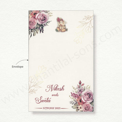 Designer Floral Wedding Invitation Card | SS -80154