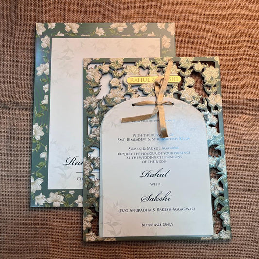 Floral Lasercut Wedding Card | SS - 569