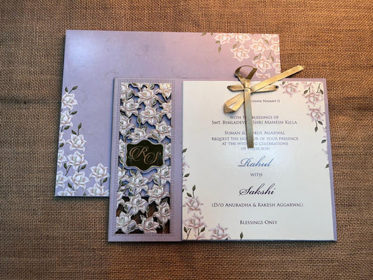 Floral Lasercut Wedding Card | SS - 571