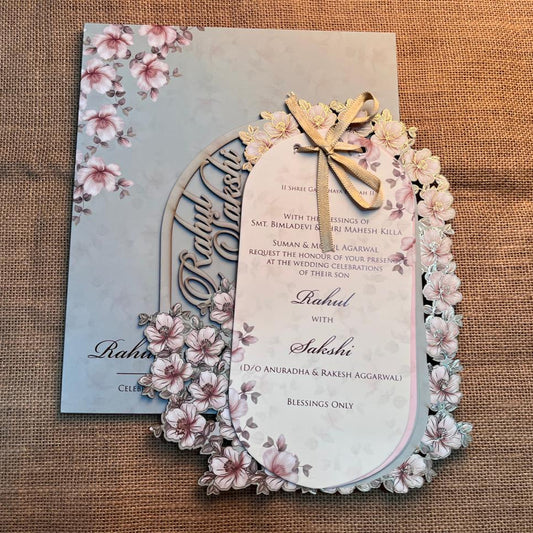 Floral Lasercut Wedding Card | SS - 584