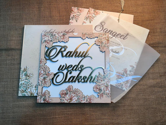 Floral Lasercut Wedding Card | SS - 576
