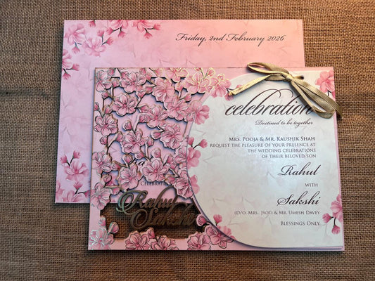 Floral Lasercut Wedding Card | SS - 570