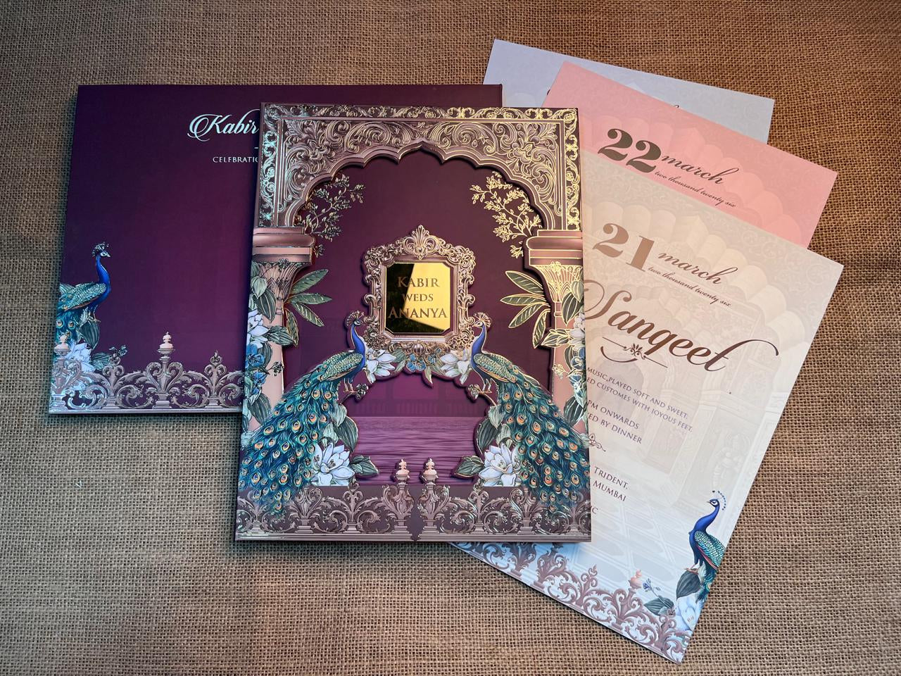 3D Pichwai Wedding Card | SS - 638