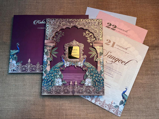3D Pichwai Wedding Card | SS - 638