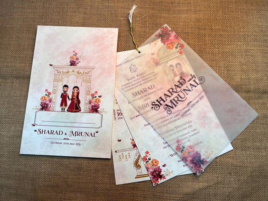 Vellum Paper : Caricature Wedding Card | SS - 709