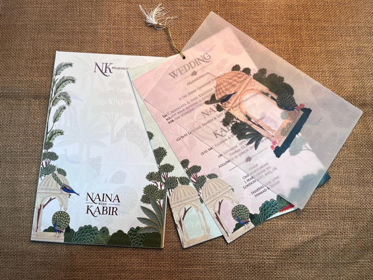Vellum Paper : Pichwai Wedding Card | SS - 710