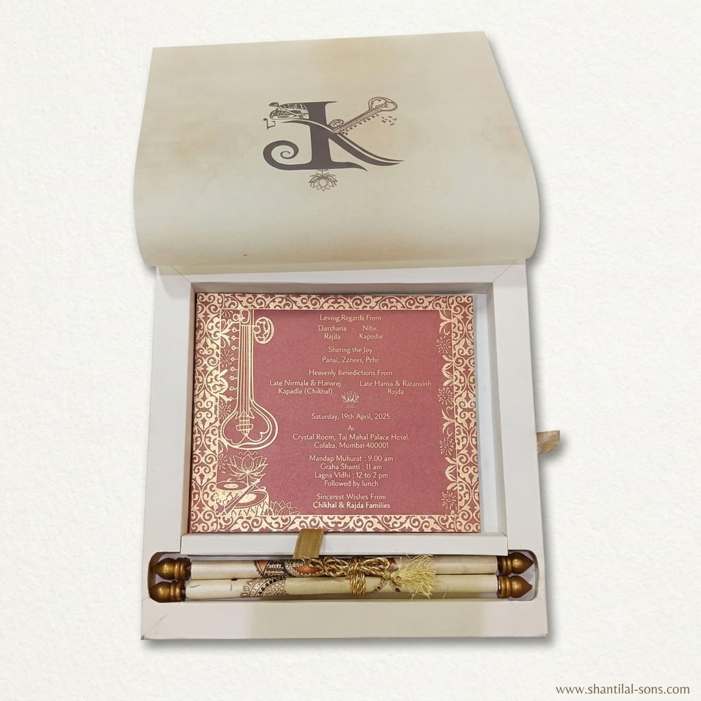 Luxury Musical Theme Box Wedding Invitation | SS-3501