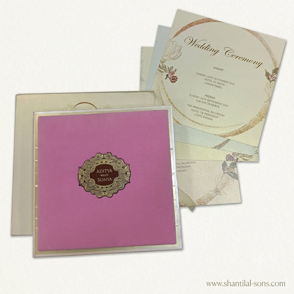 Luxury Blush Pink Wedding Invitation Folder |SS-3502