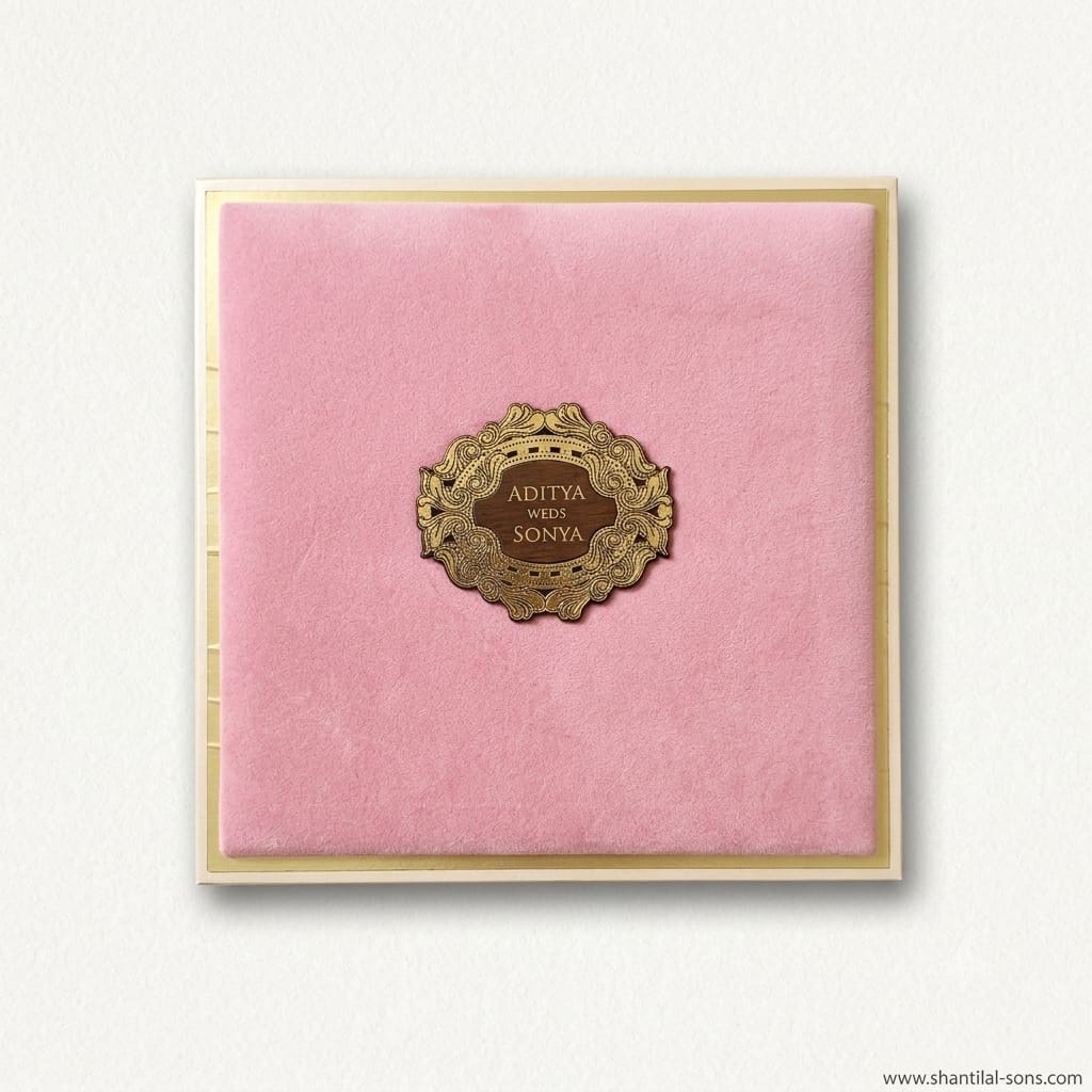 Luxury Blush Pink Wedding Invitation Folder |SS-3502