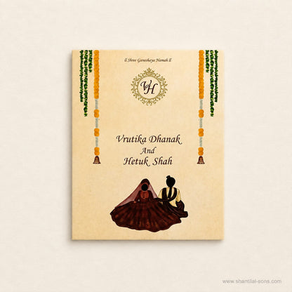 Fusion Wedding Card with Traditional Wedding Elements | SS - 8042