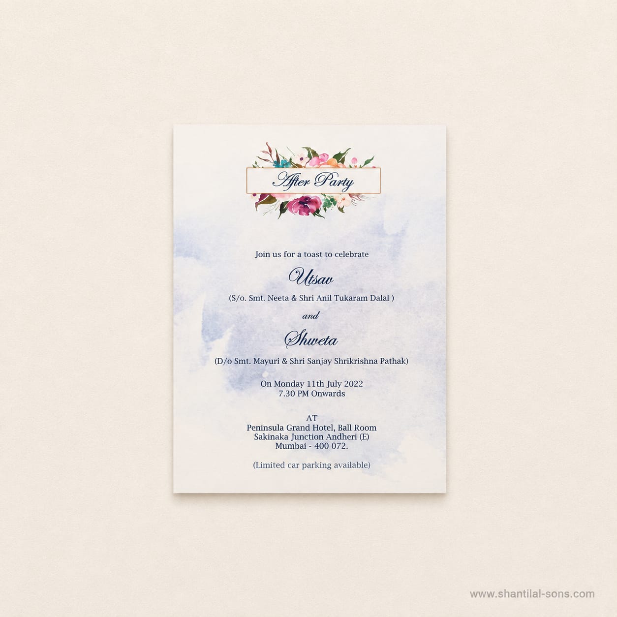 Floral Wedding Invitation | SS - 8065