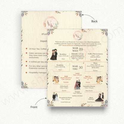 Wedding Itenary Tent  | A - 11