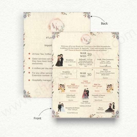 Wedding Itenary Tent  | A - 11
