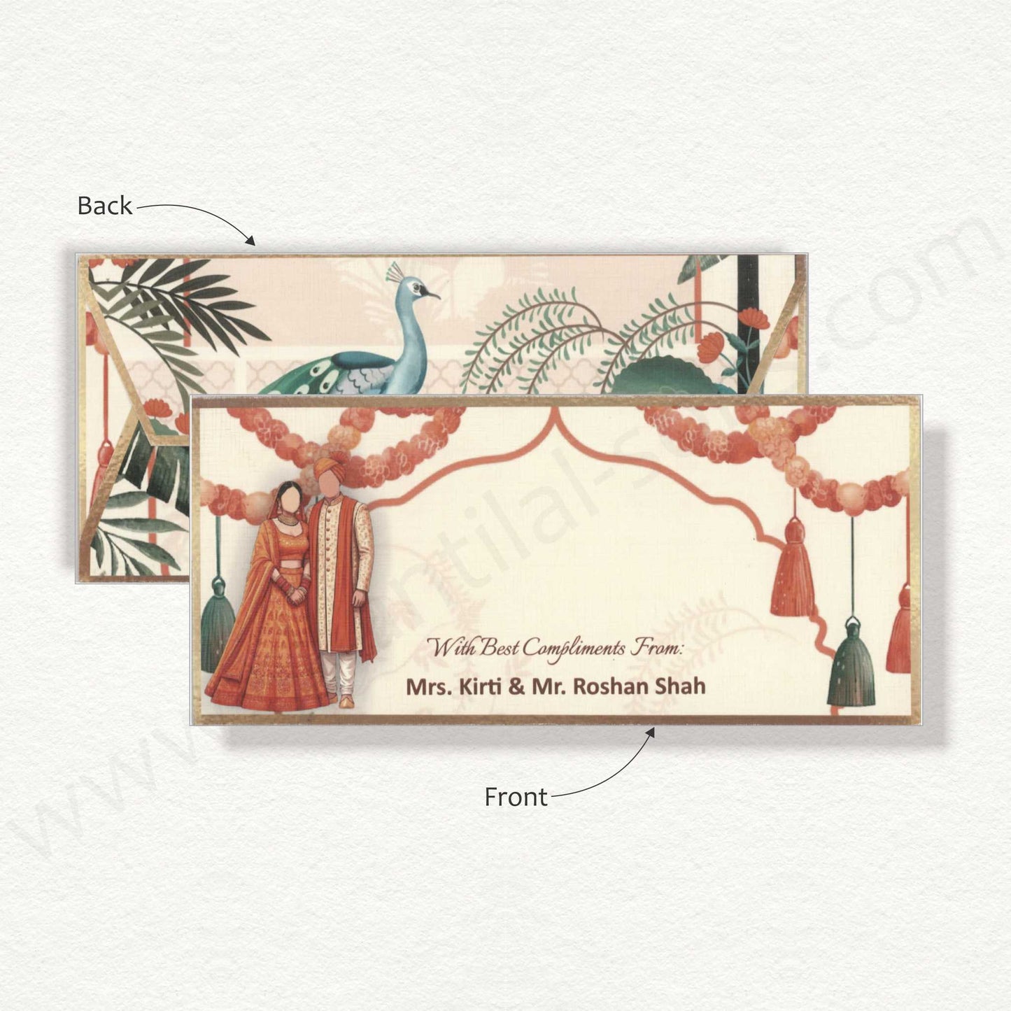 Cash Envelope With Wedding Caricature | G-67