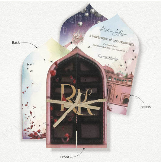 Designer Jaipur Theme Based Wedding Card | SS - 80160